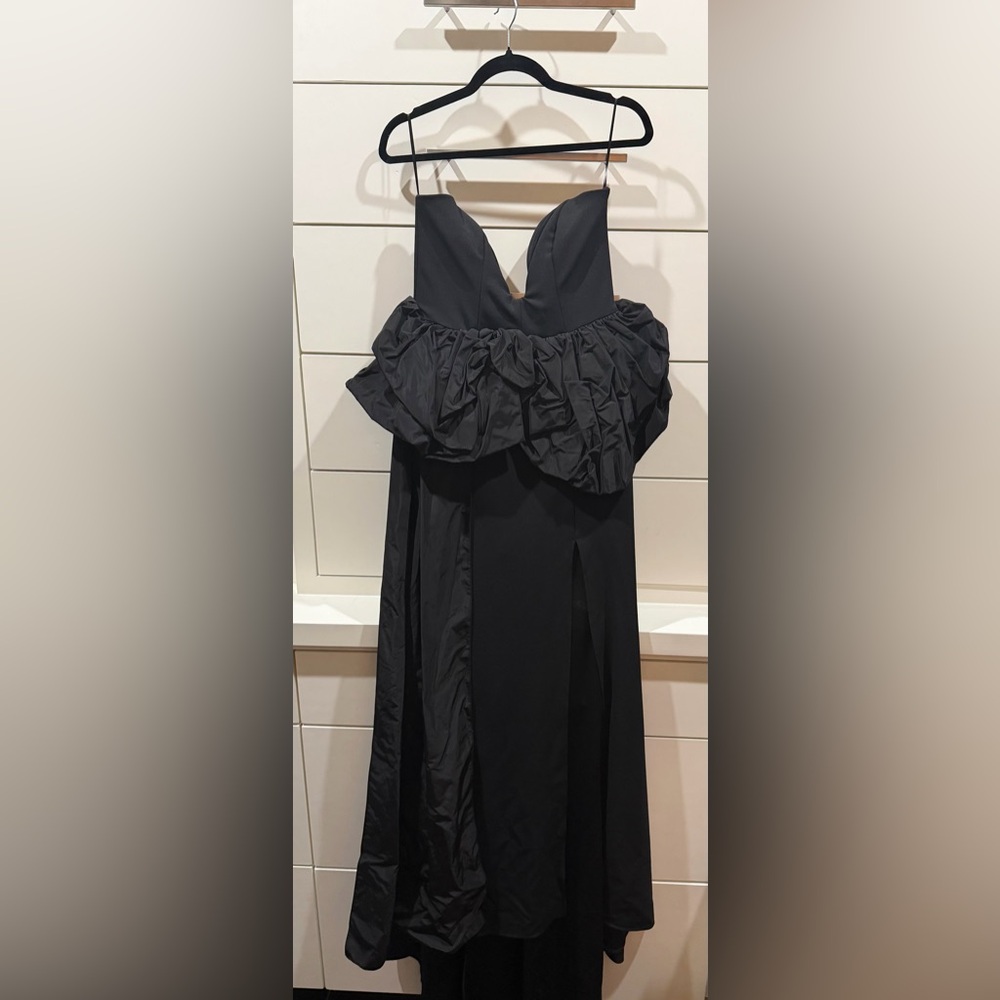 ASOS Black Asymmetrical Ruffle Dress